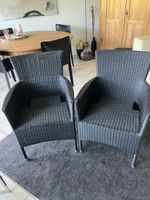 2 Sessel Rattansitzmöbel grau 57x57x86cm guter Zustand