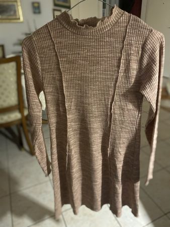 Robe pull fille mi-saison col montant élégante chic tendance