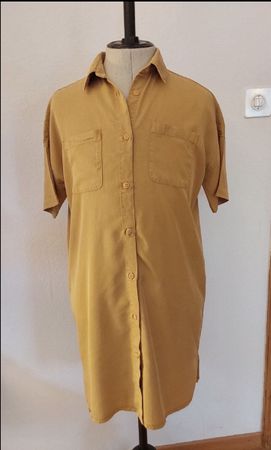 TwoThirds Hemdblusenkleid Tencel gelb