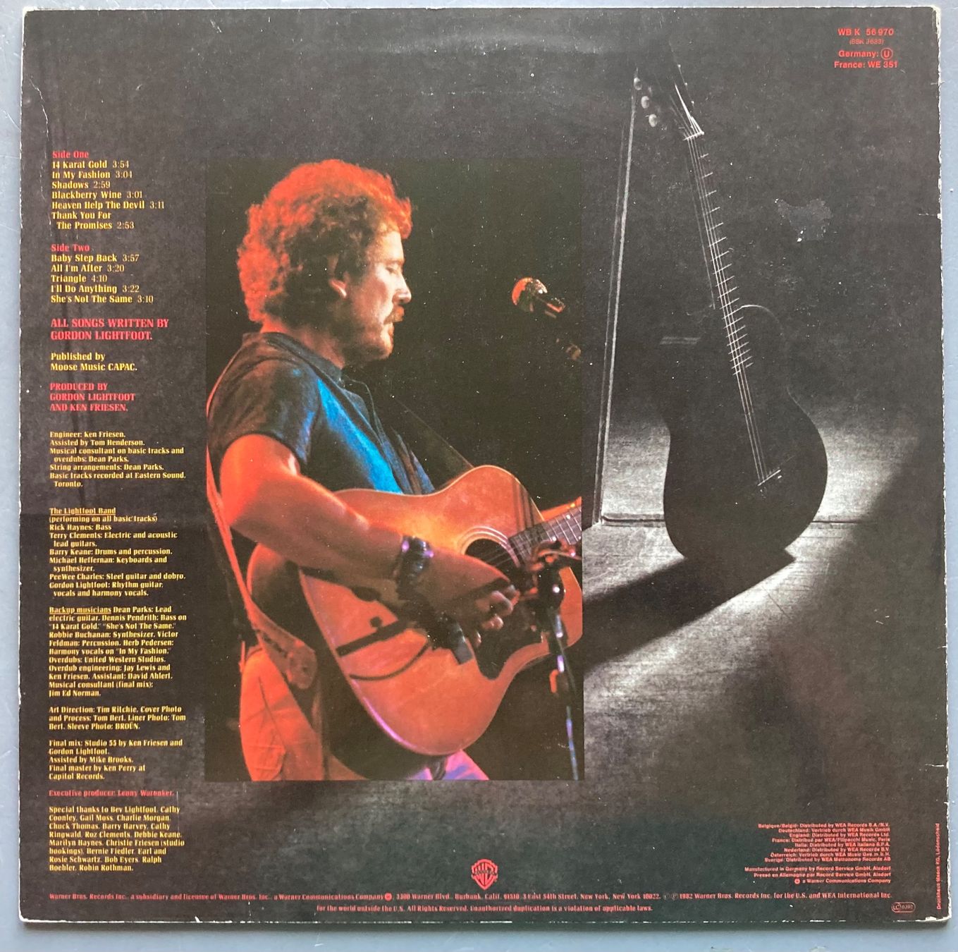 Vinyles: GORDON LIGHTFOOT - SHADOWS – D'occasion à Poliez-Pittet par Newtown-Records 1