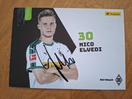 Nico Elvedi Autogrammkarte Gladbach original