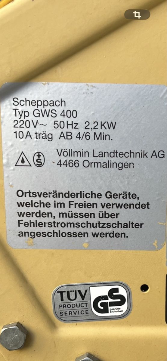 Scheppach Tutte le macchine: Gartenwolf GWS 400 – Usato da Rorschacherberg venduto da lemi666 5