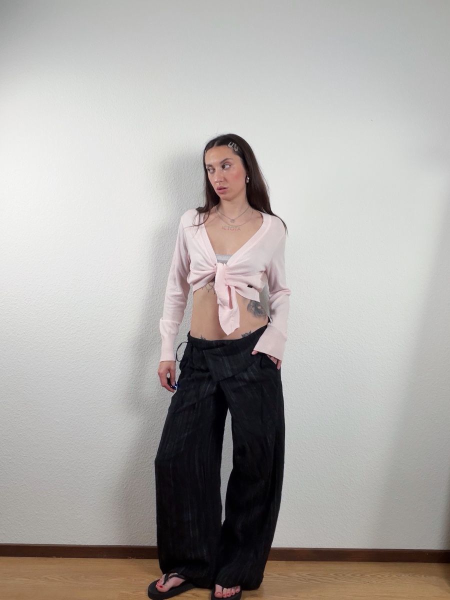 Camicette: Damen Cardigan light pink with sheer back – Usato da Knonau venduto da Grapesvintage 1