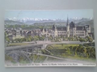 Ansichtskarten: Bern, Histor. Museum und die Alpen – Gebraucht aus Sargans von nicsam1815