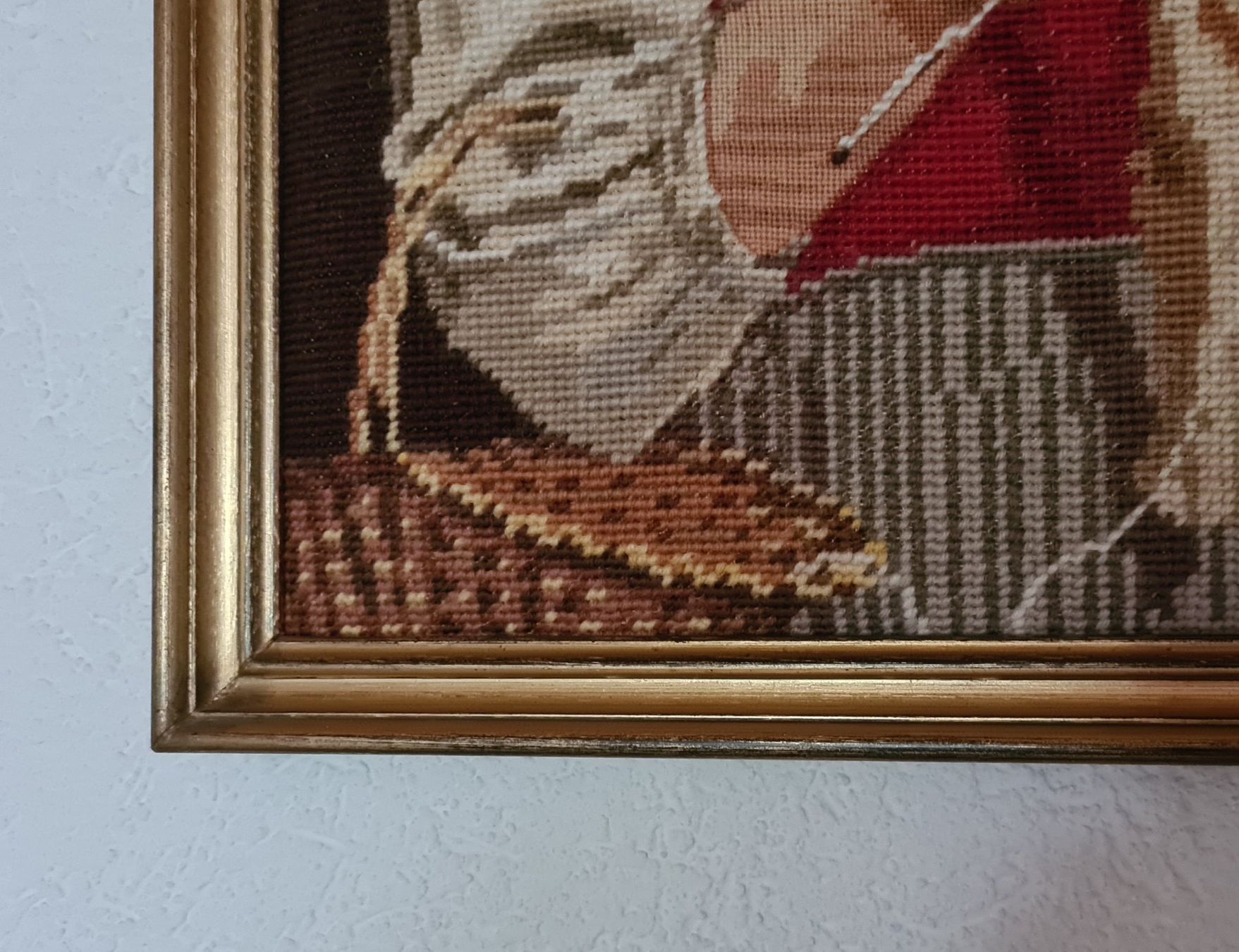 Poster & Bilder: Albert Anker , antikes Gobelinbild ,das strickende Mädchen" – Gebraucht aus Rickenbach b. Wil von cornetta 1