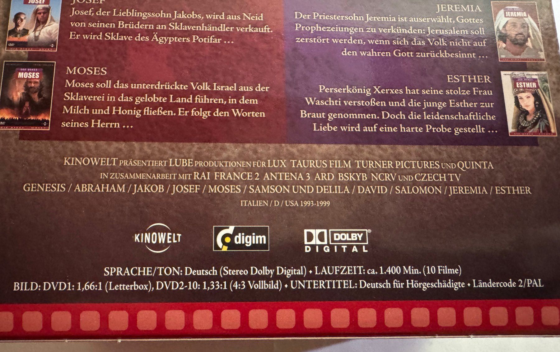 Tutti i DVDs: DVD: Die BIBEL:  Das Alte Testament - 10 DVDs – Usato da Hedingen venduto da Wowi 5