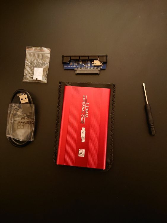NEU - Case Hülle SATA Externe HDD 2.5 USB 3.0 - Alu - Rot (Neu und ...