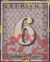 ZÜRICH 6, 2S (Type 83) breitrandiges Luxus-Stück +Attest