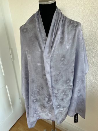 Colora Schal, 49% Seide, Flieder/Grau, NEU