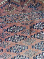 Alte Berber Rug 63x110 cm rot-blau Muster Handarbeit