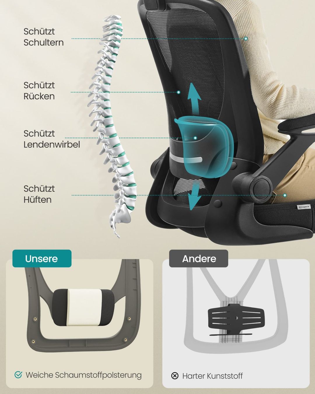 Sedie: Bürostuhl ergonomisch mit Mesh tintenschwarz – Nuovo e nell'imballaggio originale da Lachen SZ venduto da MAMORU-MOEBEL 2