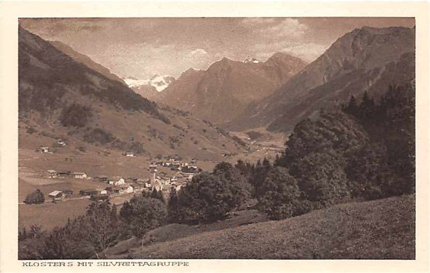 Cartoline postali: Klosters, Silvrettagruppe – Usato da Ottikon b.Kemptth. venduto da Neptun1974