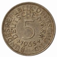 Deutschland 5 Deutsche Mark 1965 F Silber