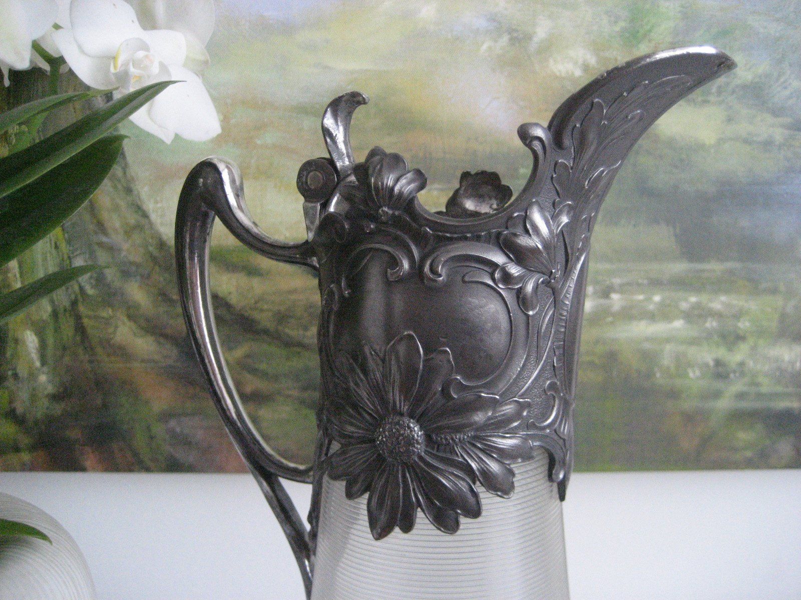 WMF Caraffe: WMF Jugendstil Karaffe Glas versilbert Antik – Usato da Rieden SG venduto da severem13 1