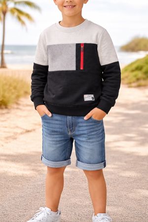 SWEAT ENFANT NOIR/GRIS DOWNLOAD