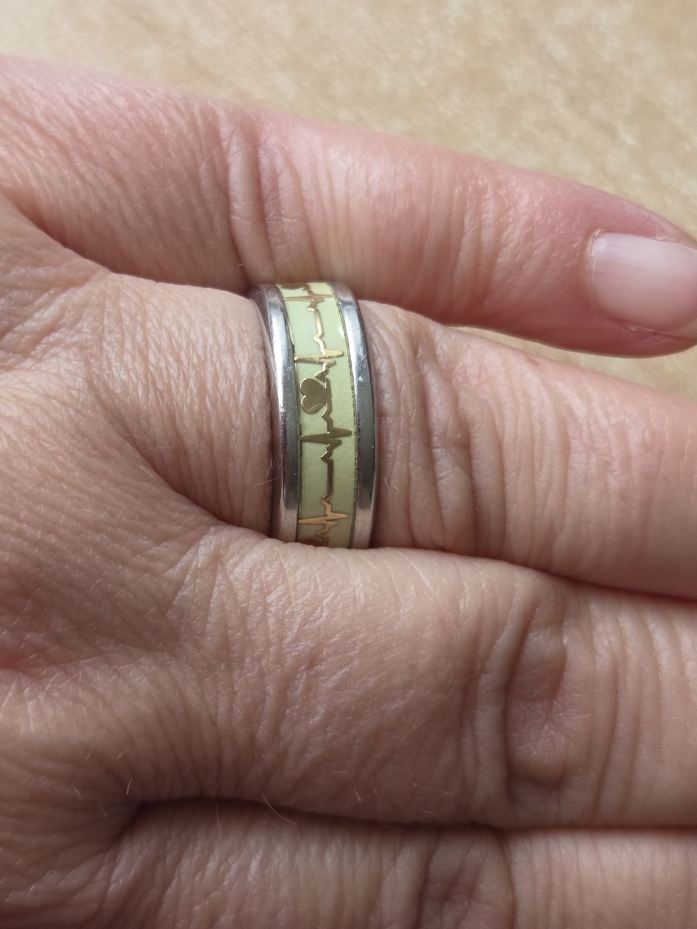 Anelli: Modeschmuck Herzschlag Ring Gr.21/61 – Usato da Winterthur venduto da katzen07 4