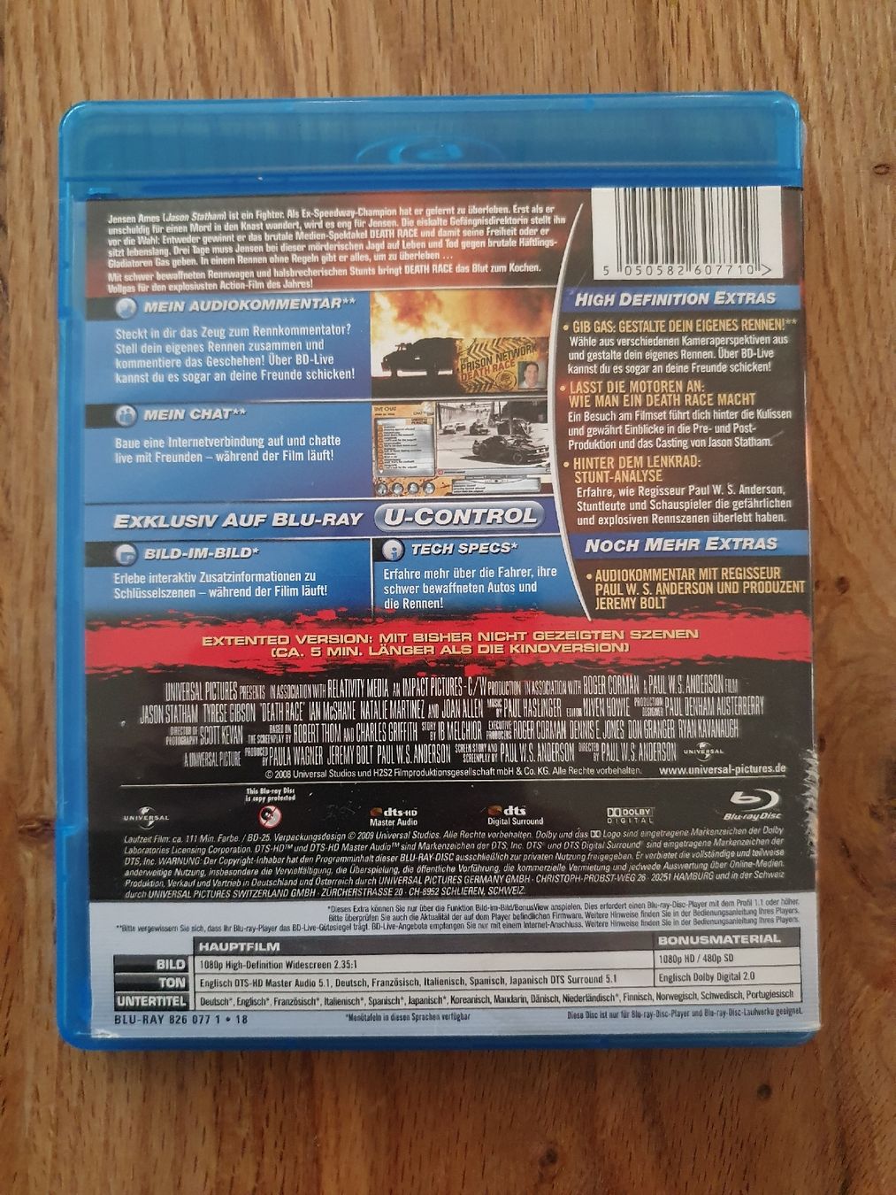 Tutti i DVDs: Blue-ray "Death Race" – Usato da Eglisau venduto da Connemara 1