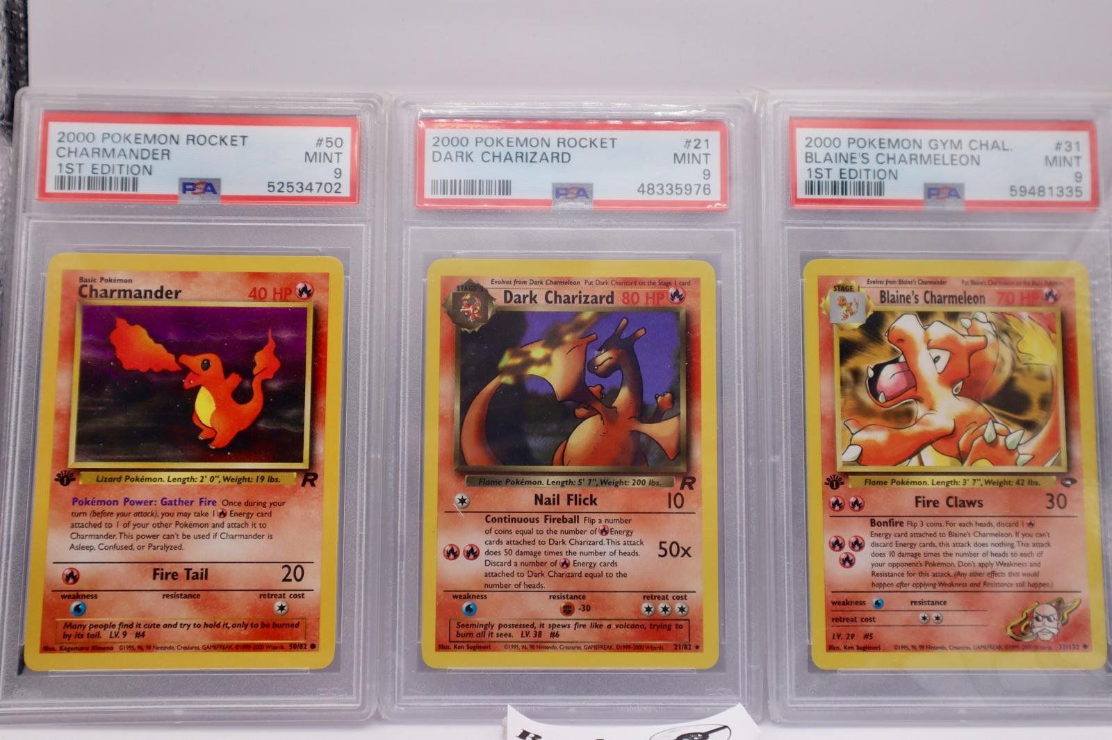 Pokémon Carte collezionabili: Pokémon PSA 9 Dark Charizard ,Charmander & Blaine Charmeleon – Usato da Biel-Benken BL venduto da Banky