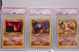 Pokémon PSA 9 Dark Charizard ,Charmander & Blaine Charmeleon