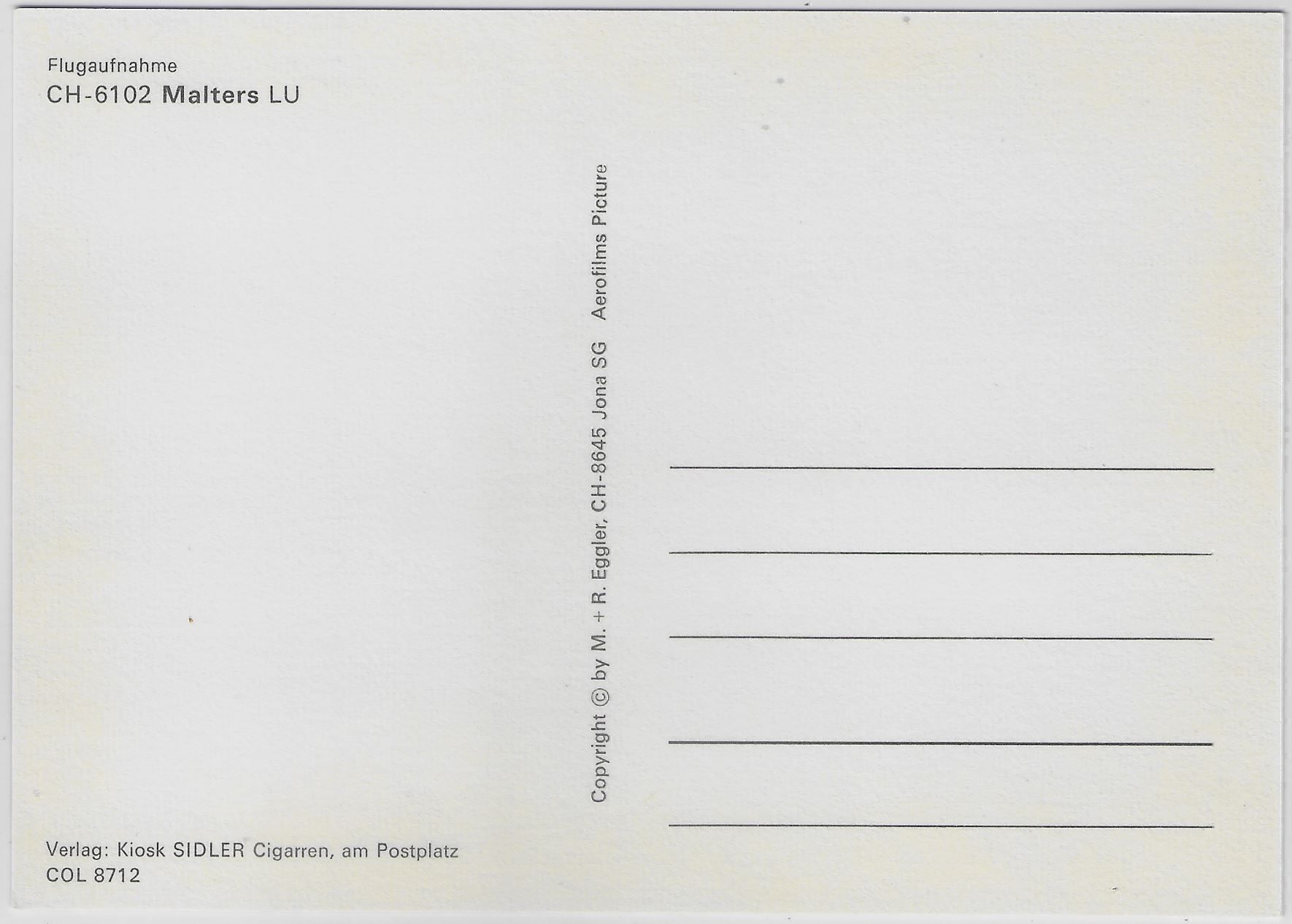 Cartoline postali: Flugaufnahme Malters LU – Usato da Ettingen venduto da Kartenplanet 1