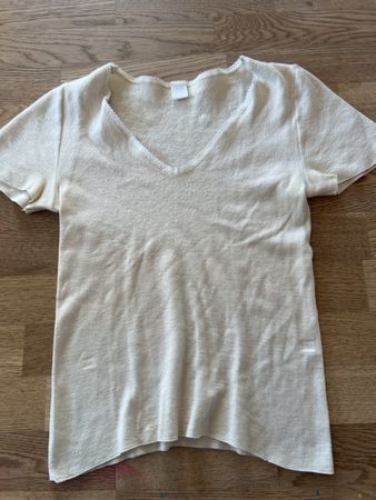  T-Shirt Blevie Wolle Seide beige kurzarm 