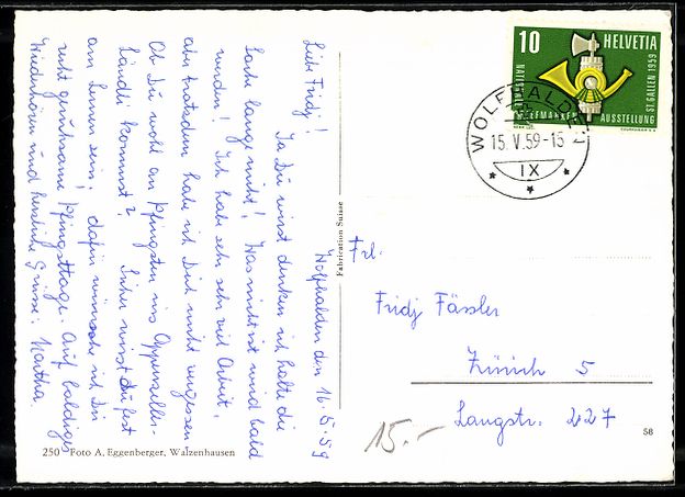 Cartoline postali: AK Wolfhalden /App., Kirche mit Bodensee – Usato da Berlin venduto da bartko-reher 1