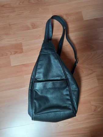 Lederrucksack / Beutel / Tasche, schwarz