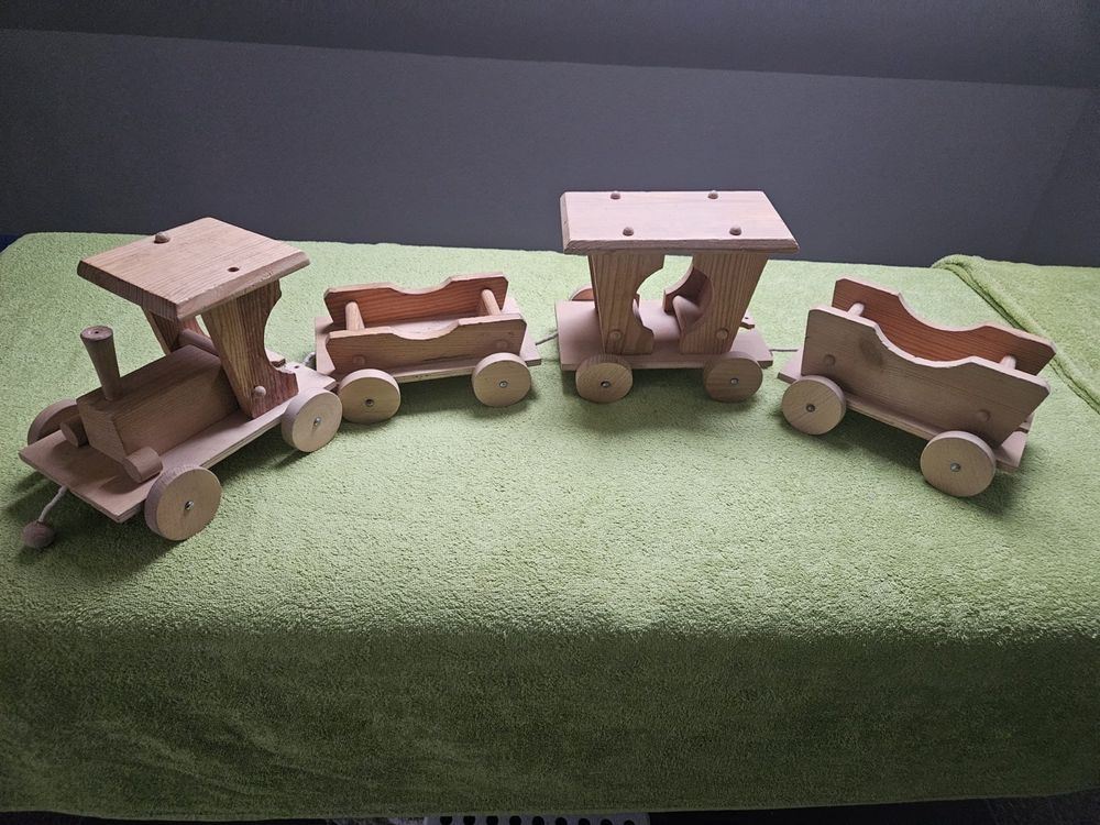 Train Magnétique En Bois 11 Pièces – Animaux Et Chiffres 0-10, Montessori, Peinture à L'eau, Dès 1 An