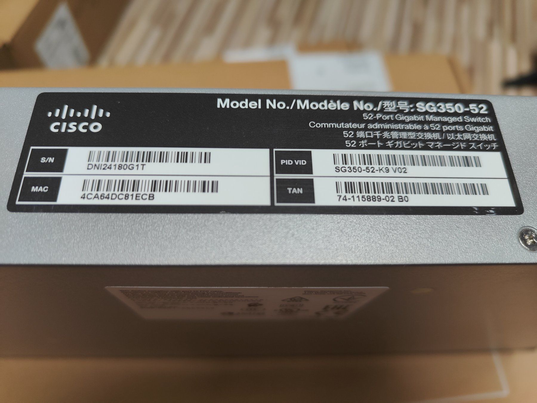 Cisco Hubs & Switches: cisco Switch SG350-52   52-Port Gigabit Managed Switch – Gebraucht aus Uster von Ct2914 1