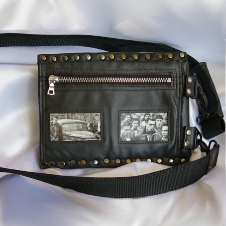 Handytasche Crossbody für Damen oder Herren Leder Rockabilly