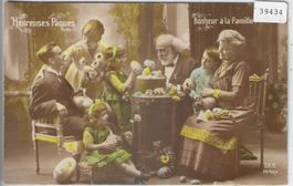 Heureuses Paques - Bonheur a la Famille - coloriert