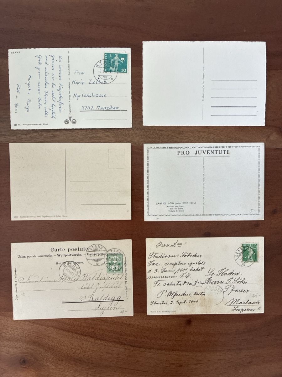 Cartoline postali: 11 Ansichtskarten Schweiz von Stans NW – Usato da Oftringen venduto da Cla.vD.74 1