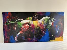 Abstraktes Leinwandbild "Stierkampf"