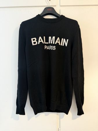 Maglione Balmain Paris M Nero 100% Lana Vergine Ottimo Stato