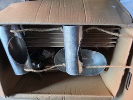 Deko gemischt Holz Glas Metall Schneemanntafel defekt