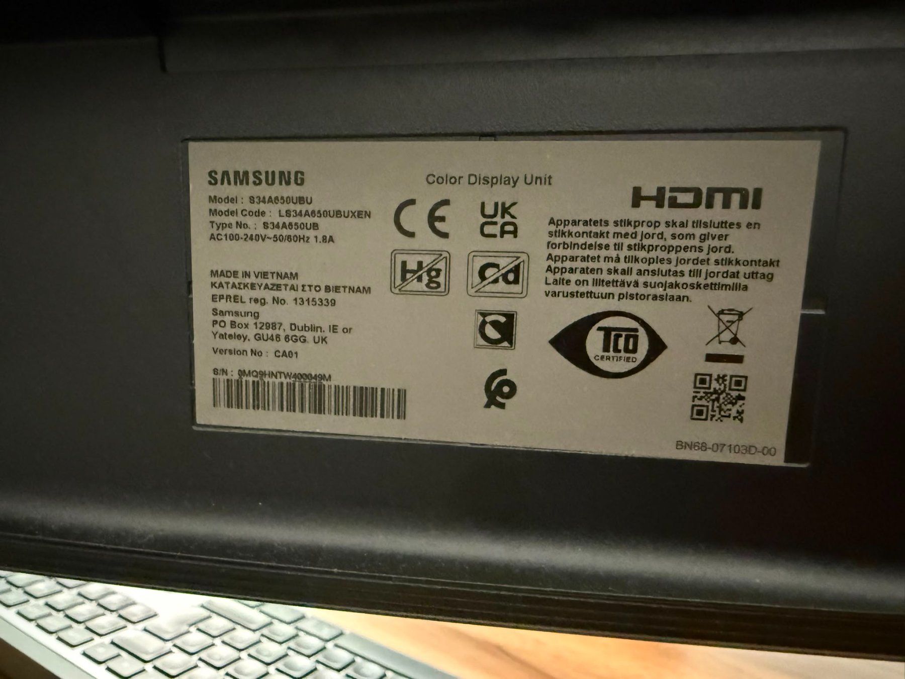 Monitore: SAMSUNG LS34A650UBUXEN – Gebraucht aus Flamatt von Flamatt1994 1