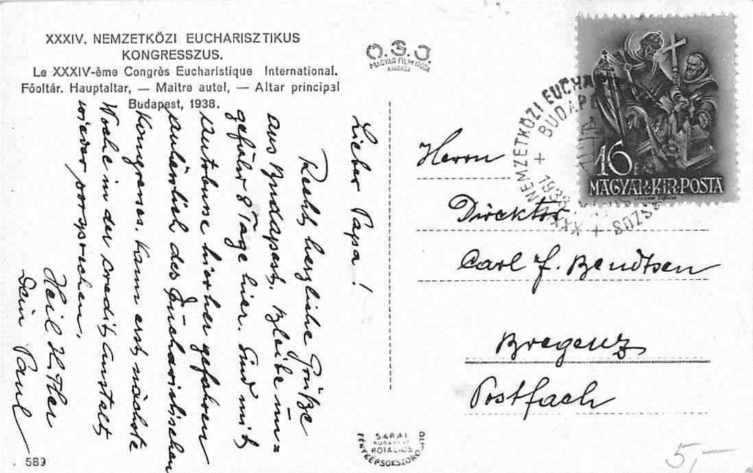Tutti i francobolli: 2x EUCHARISTIE - KONGRESS 1938 – Usato da Winterthur venduto da SchatzchischtliWinti 3