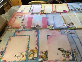 Schreibpapier mit Mäusemotiv, farbig, viele verschiedene Des