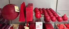 023 Posten Raureif Kerzen bordeaux aus Liquidation