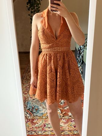 ASOS Kleid, Grösse 36, orange, Spitze, neuwertig
