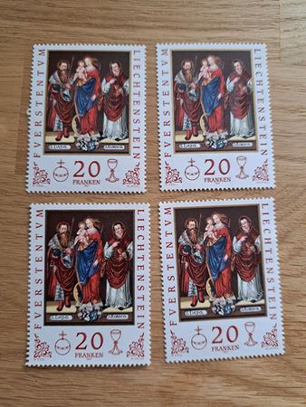 4x 20 Franken Briefmarken
