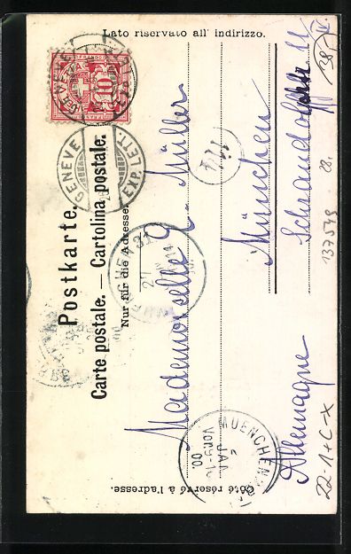 Cartoline postali: Geneve, La Synagogue, Synagoge im Winter – Usato da Berlin venduto da bartko-reher 1