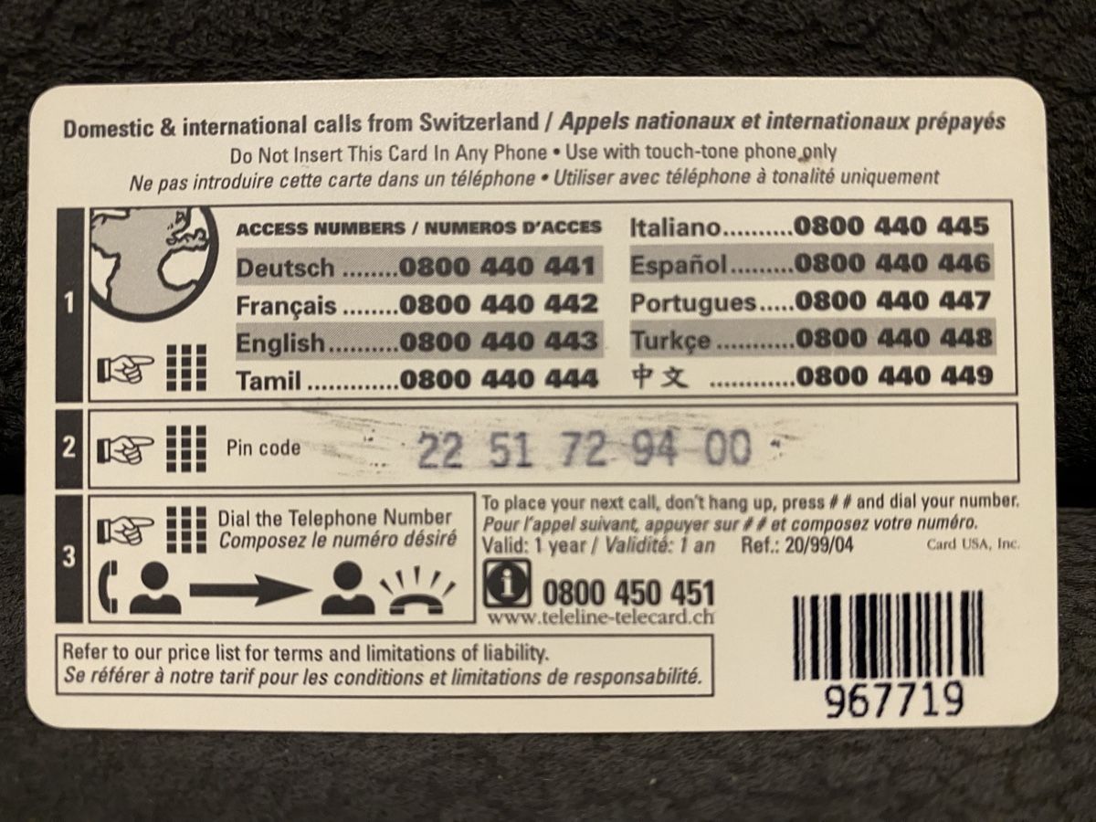 Telefon- & Taxkarten: Teleline – Gebraucht aus Lausanne von babacard10 1