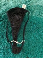 String mit Perlen schwarz Grösse M 