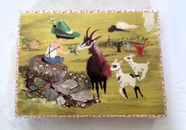 Penelope - 4 Holzpuzzle / Kinder füttern Tiere ab Fr. 4.-