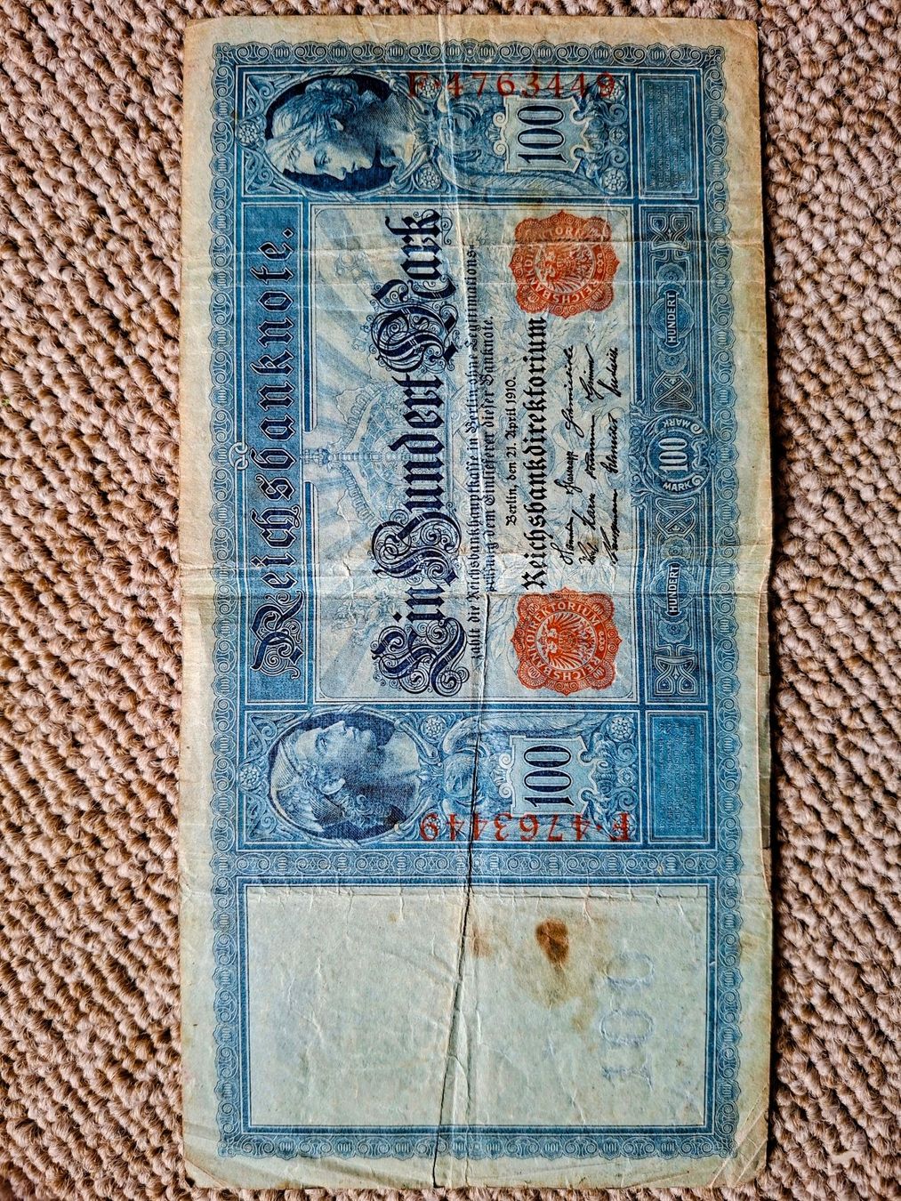 Banknoten: 1000 Mark 1922 banknote, Germany, used condition – Gebraucht aus Arisdorf von Schnautz02 1