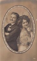 Romantik: Paar im Passepartout, gelaufen 1914