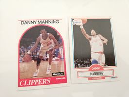 2x Danny Manning / 1990 Fleer, 1989 Hoops / Nba Sammelkarte