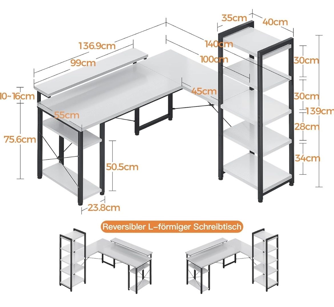 Bureaux: L-Schreibtisch mit Regal – D'occasion à Reinach BL par crazy_shirin