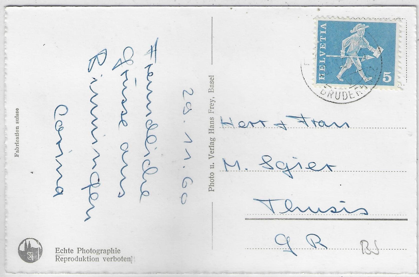 Cartoline postali: Basel - Marktplatz u. Rathaus - Tram Tramway animee – Usato da Ettingen venduto da Kartenplanet 1